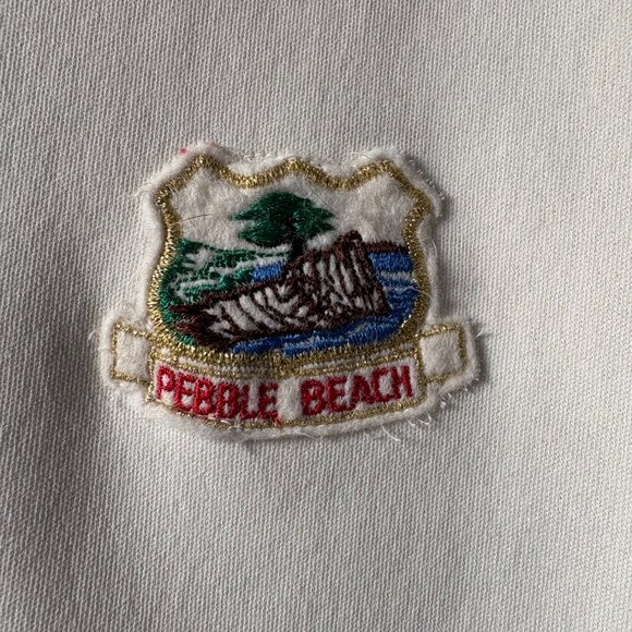 Vintage Goldwin off-white men's track jacket made in Japan Pebble Beach patch XL - Picture 5 of 5